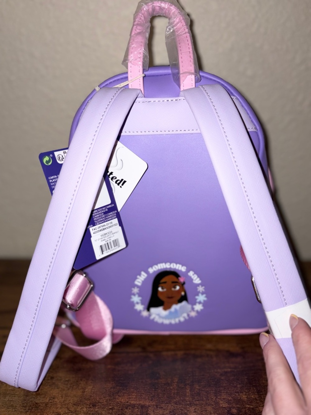 Disney Encanto Isabela Mini Backpack Purple Floral Loungefly Style NWT - Picture 5 of 5